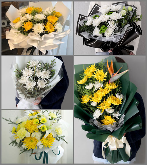 山东莱芜莱城区苗山镇南古德范村白事花束代送